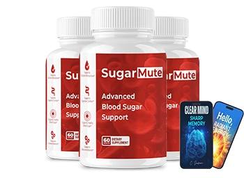 Three bottles of SugarMute with Clear Mind and Radiant Energy bonus ebooks